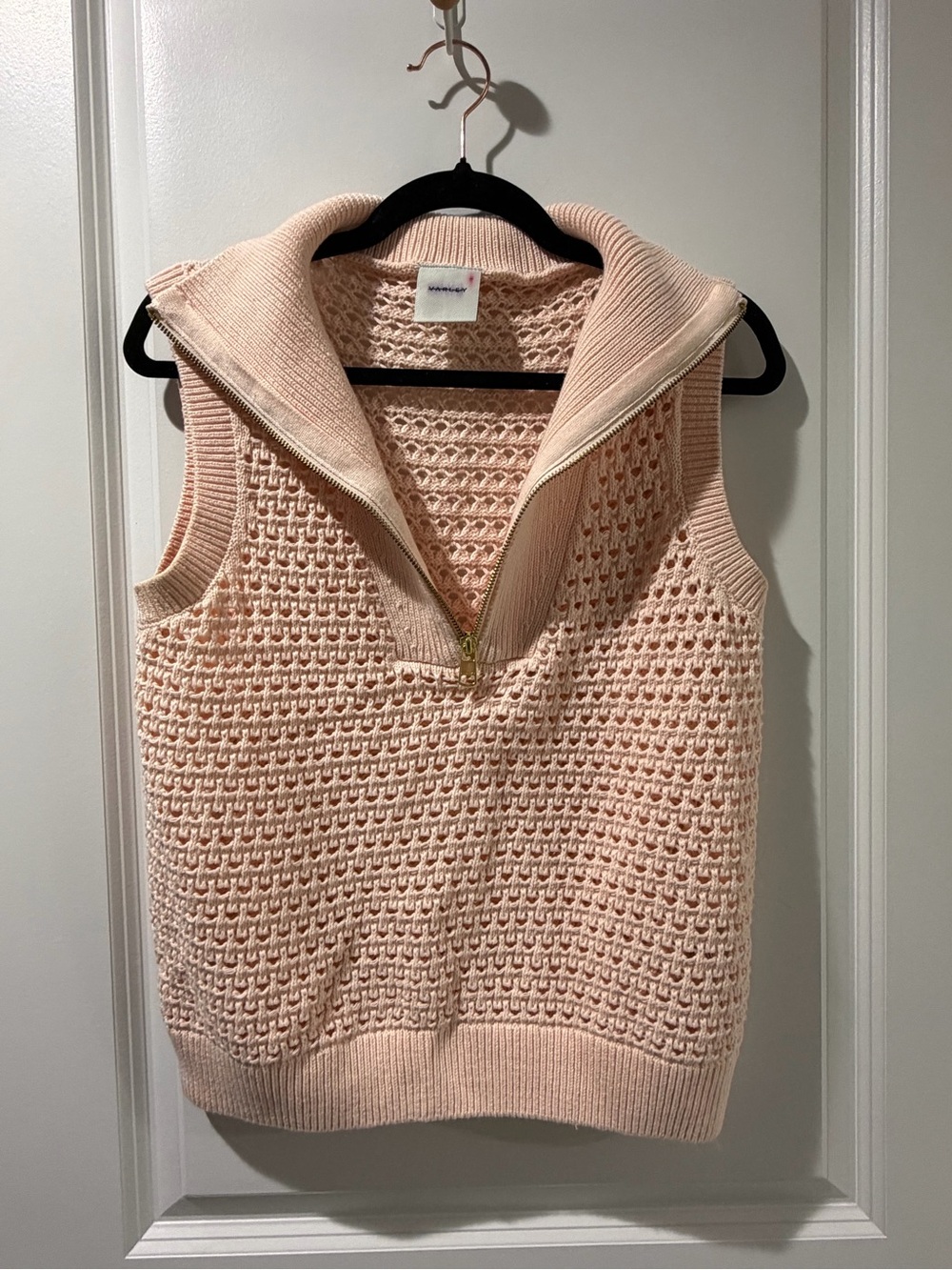 Varley Bains Half-Zip Open-Knit Sweater Vest